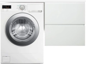 Тумба с раковиной Эстет Dallas Luxe 140 R белая подвесная 2 ящика 