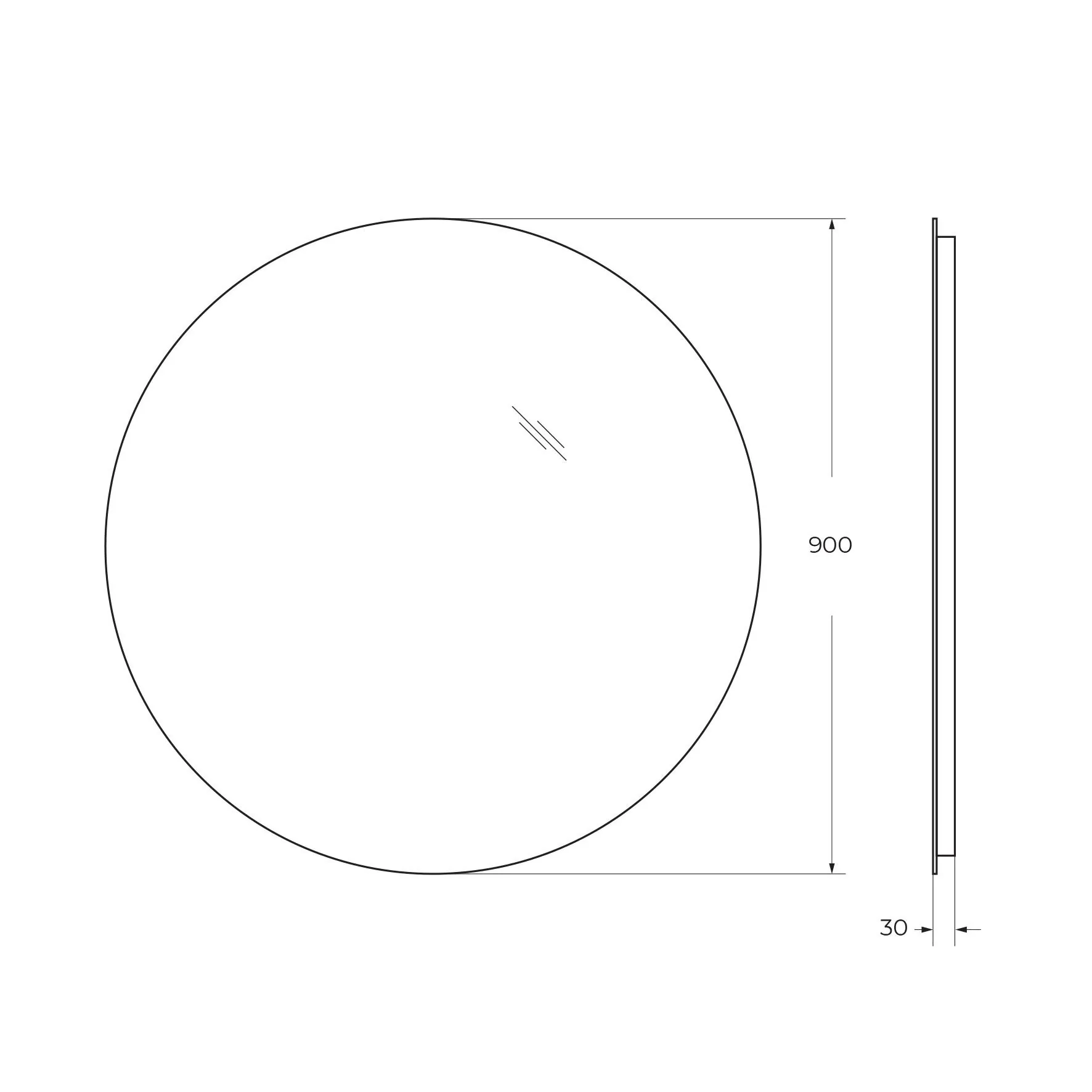 Габаритная схема Зеркало BelBagno SPC-INT-900-LED