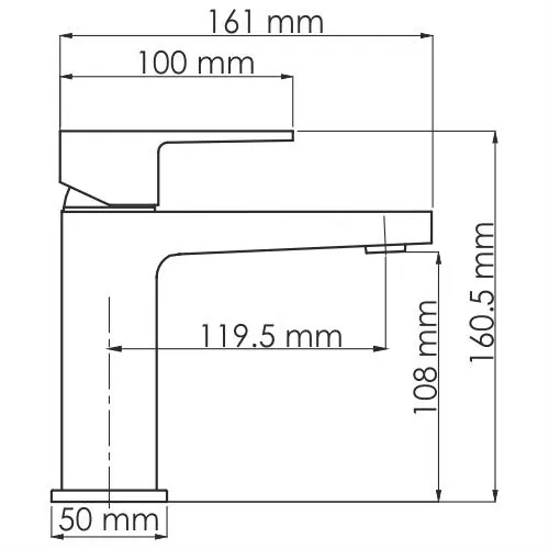 Габаритная схема Смеситель Wasserkraft Abens 2003 для раковины