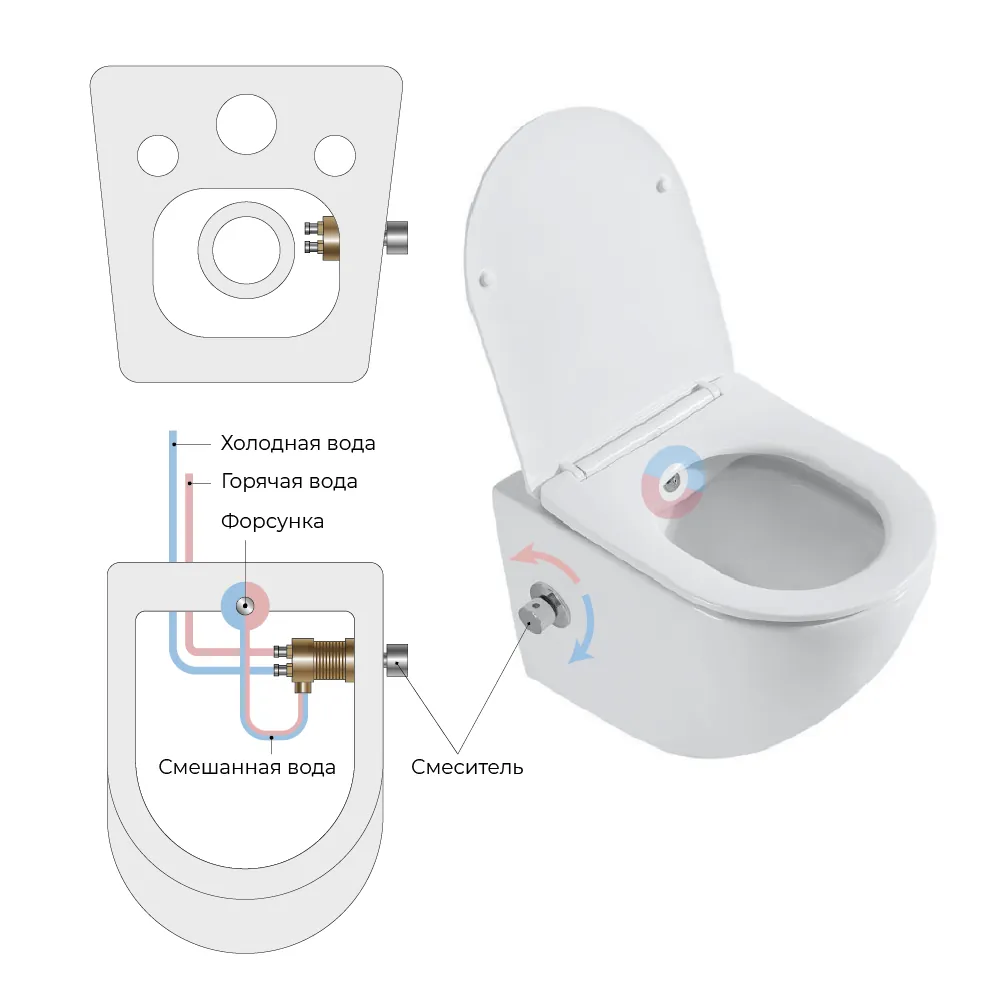 Габаритная схема Унитаз подвесной BelBagno Uno BB3105CHR-BS/SC