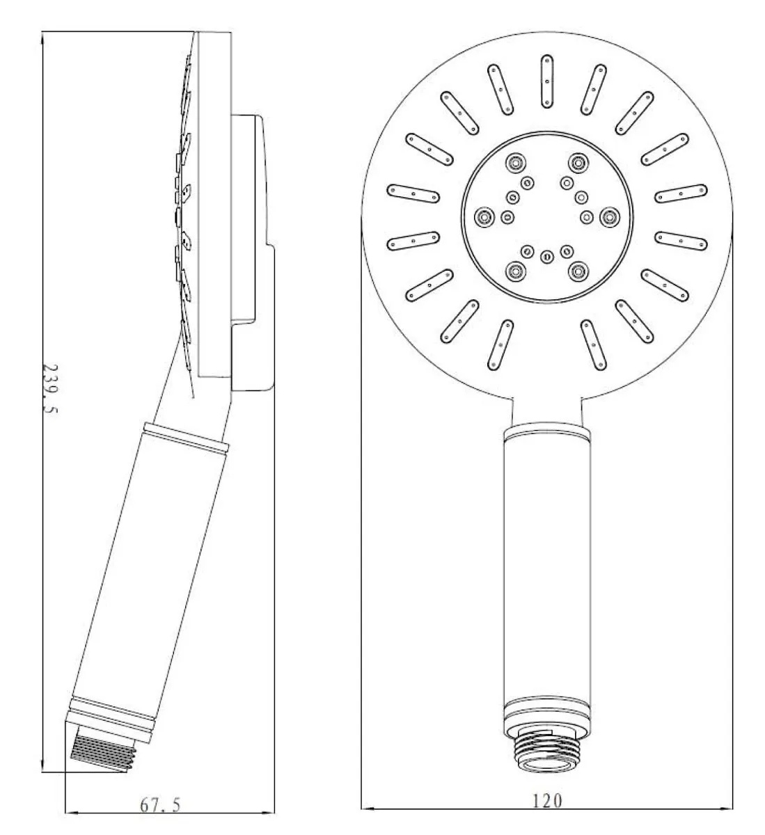 Габаритная схема Душевая лейка Lemark LM0713C