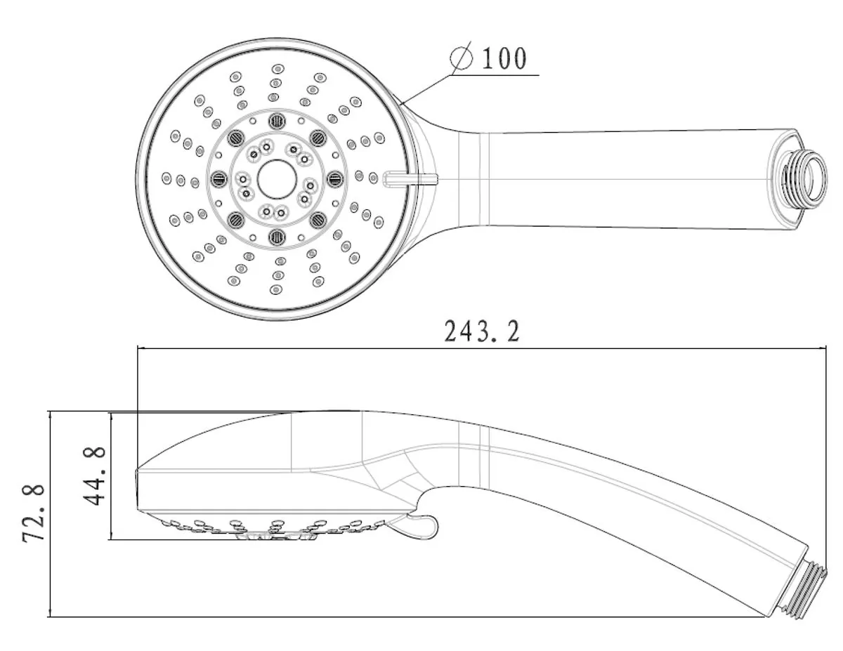 Габаритная схема Душевая лейка Lemark LM0135C