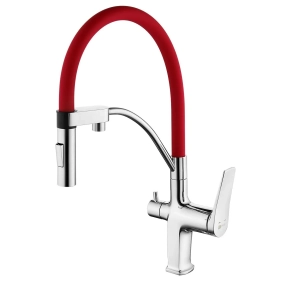Смеситель Lemark Comfort LM3074C-Red для кухонной мойки 