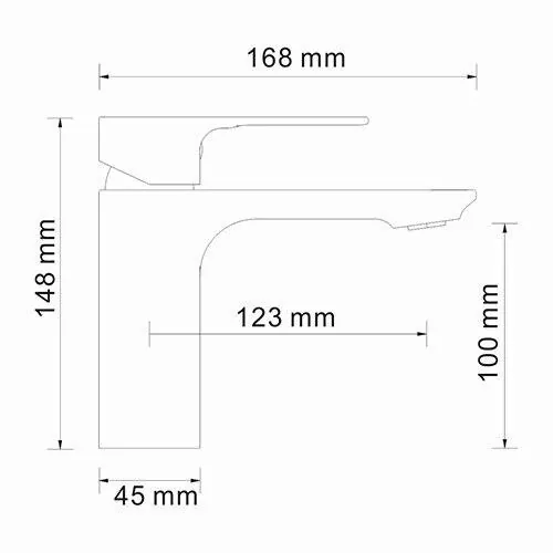 Габаритная схема Смеситель Wasserkraft Dinkel 5803 для раковины