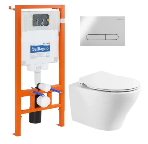 Комплект BelBagno Acqua BB340CHR/BB2020SC/BB002-80/BB005-PR-CHROME кнопка хром глянец 