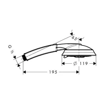 Габаритная схема Душевая лейка Hansgrohe Raindance 28548000