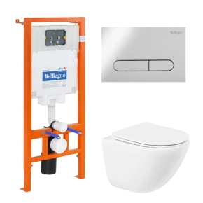 Комплект BelBagno Amanda BB051CHR/BB051SC/BB002-80/BB005-PR-CHROME кнопка смыва хром глянец 