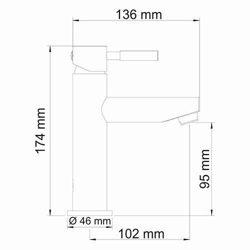Габаритная схема Смеситель Wasserkraft Main 4104 для раковины