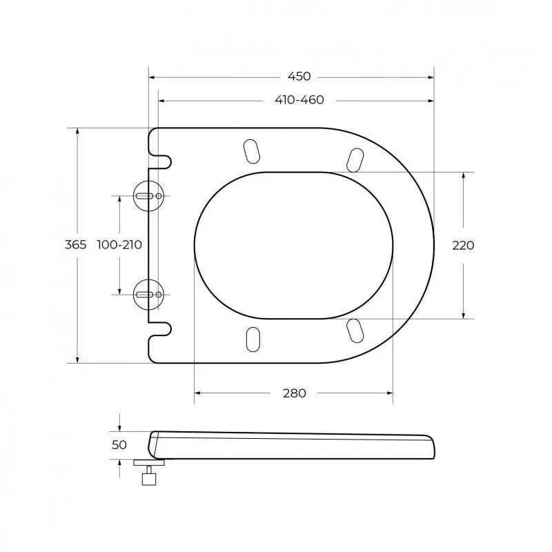 Габаритная схема Крышка-сиденье Cezares Stylus CZR-GN-SC soft-close