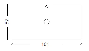 Габаритная схема Столешница Armadi Art Lucido 100 пыльная роза