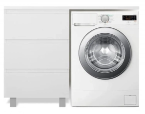Тумба с раковиной Эстет Dallas Luxe 130 L белая 3 ящика 