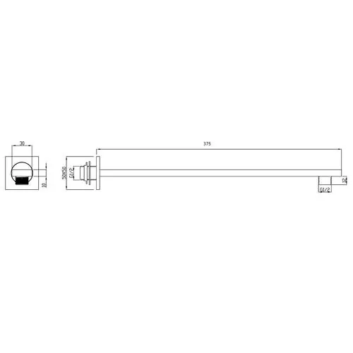 Габаритная схема Кронштейн для верхнего душа RGW Shower Panels SP-122