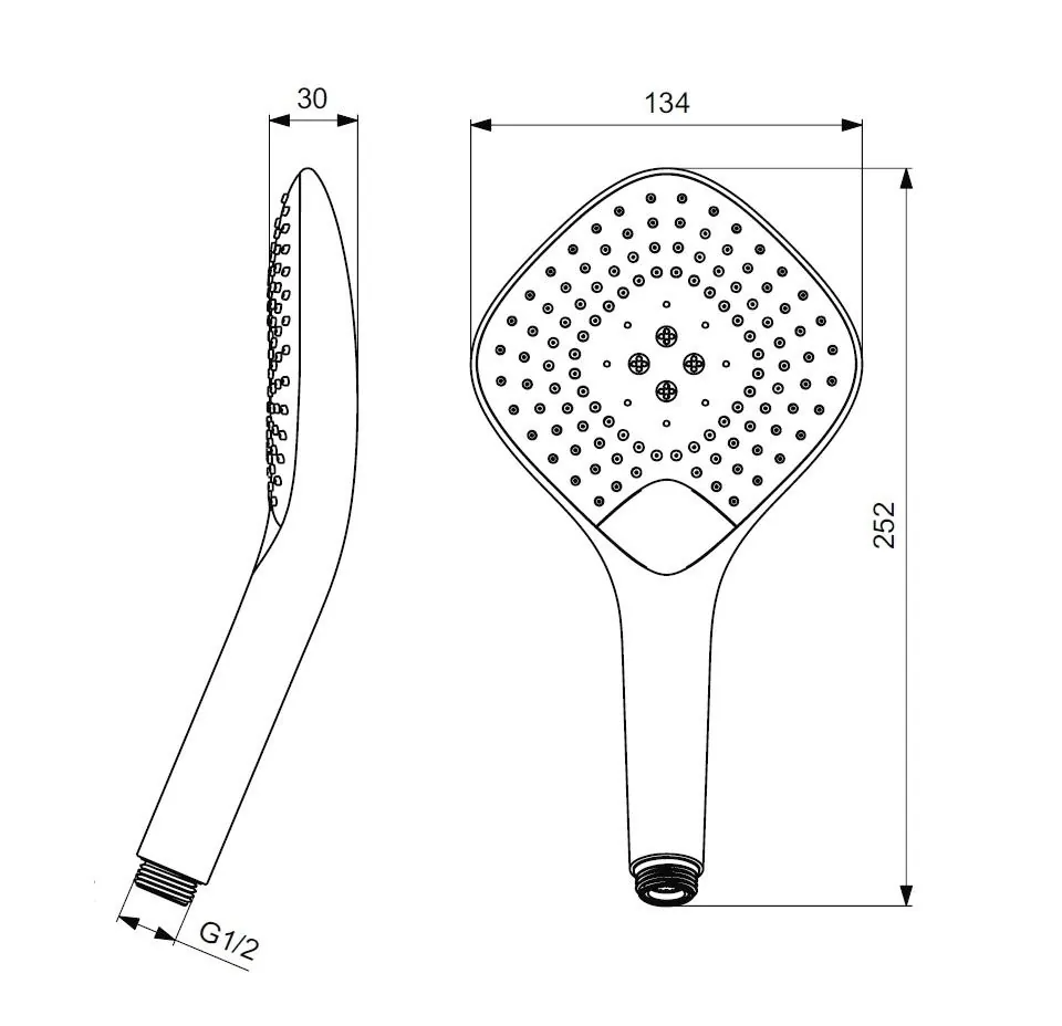 Габаритная схема Душевая лейка Ideal Standard IdealRain Evo Jet Diamond XL3 B1760AA