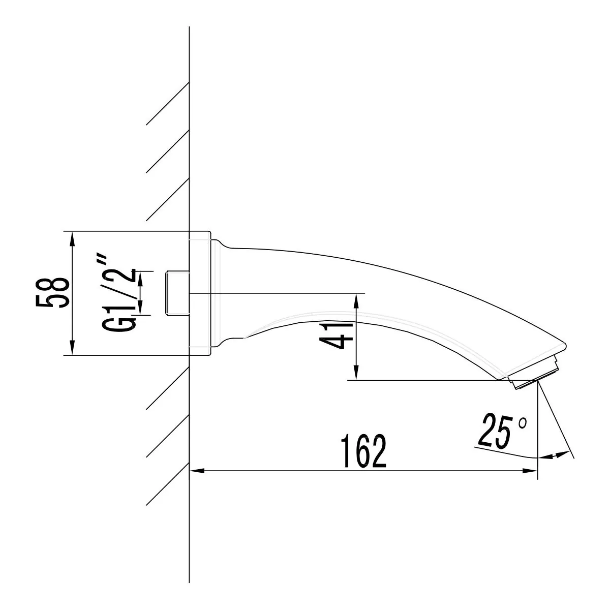 Габаритная схема Излив Lemark LM3781GM для ванны