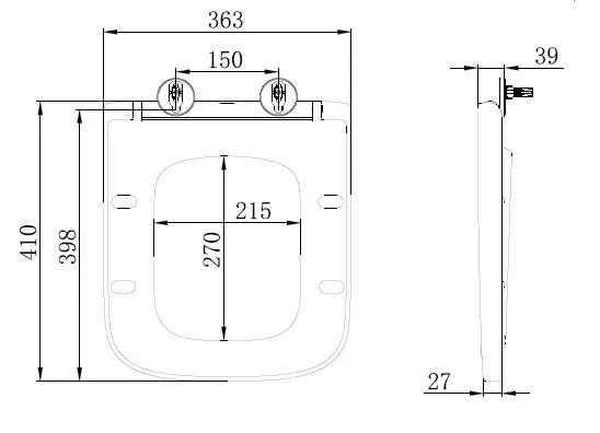 Габаритная схема Унитаз-компакт BelBagno Aurora безободковый