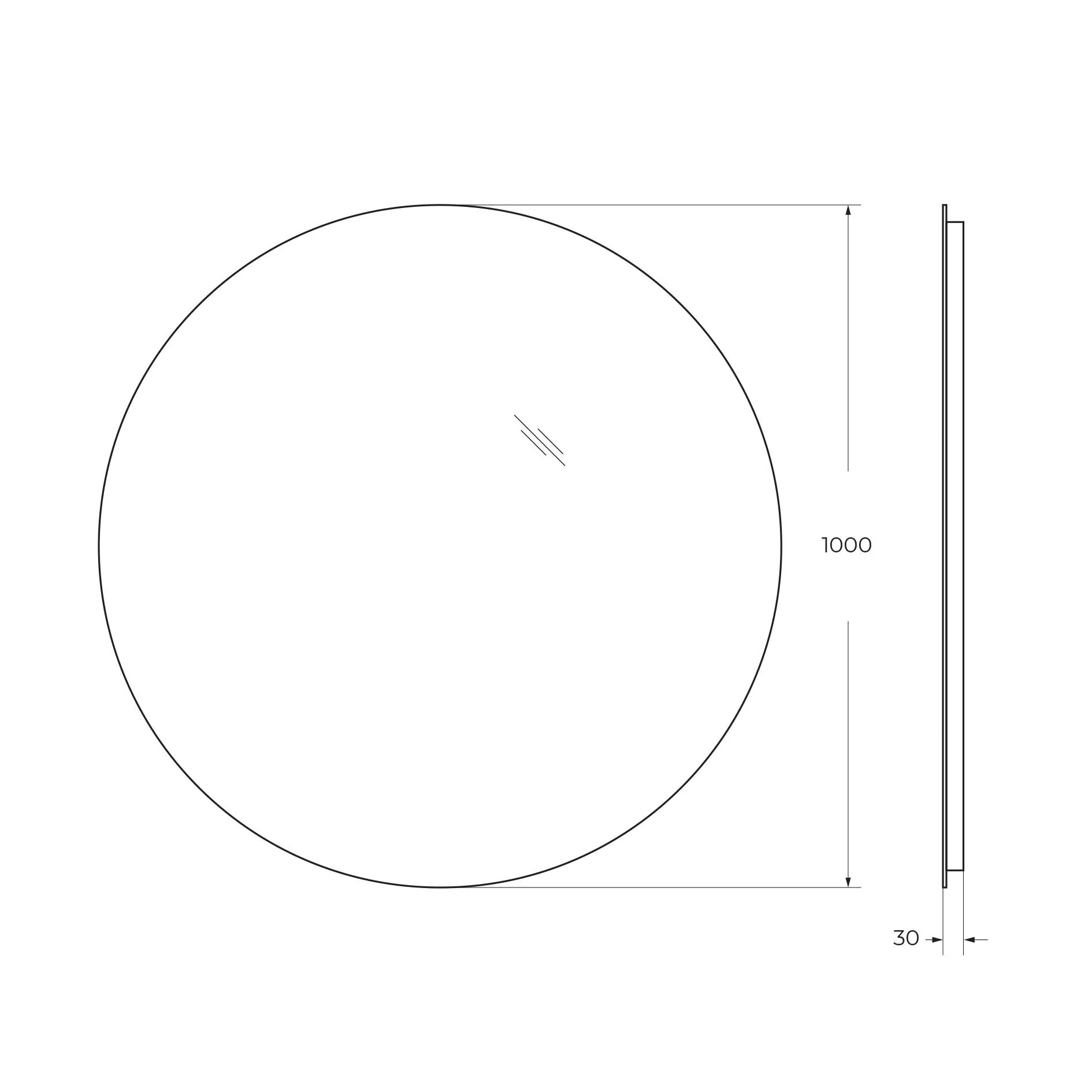 Габаритная схема Зеркало BelBagno SPC-INT-1000-LED