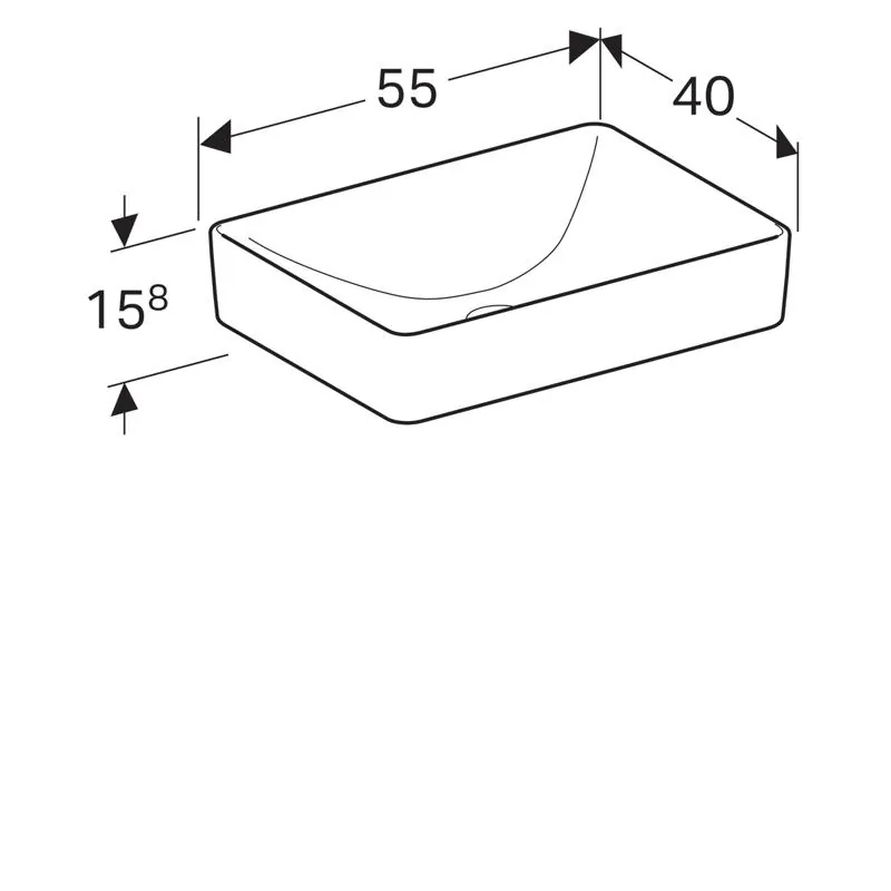 Габаритная схема Раковина Geberit VariForm 500.779.01.2 55 см