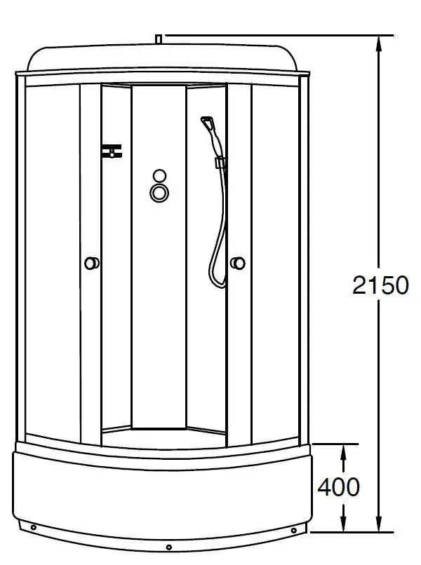Габаритная схема Душевая кабина Loranto Sunway CS6610G100100215