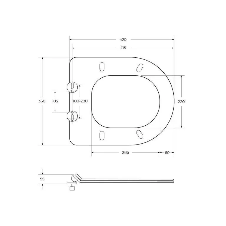 Габаритная схема Унитаз подвесной BelBagno Sfera-Tor BB046CH-TOR/BB2111SC