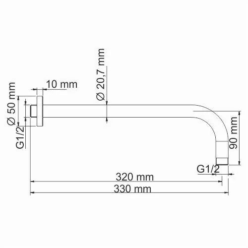 Габаритная схема Душевой комплект Wasserkraft Wern A12497