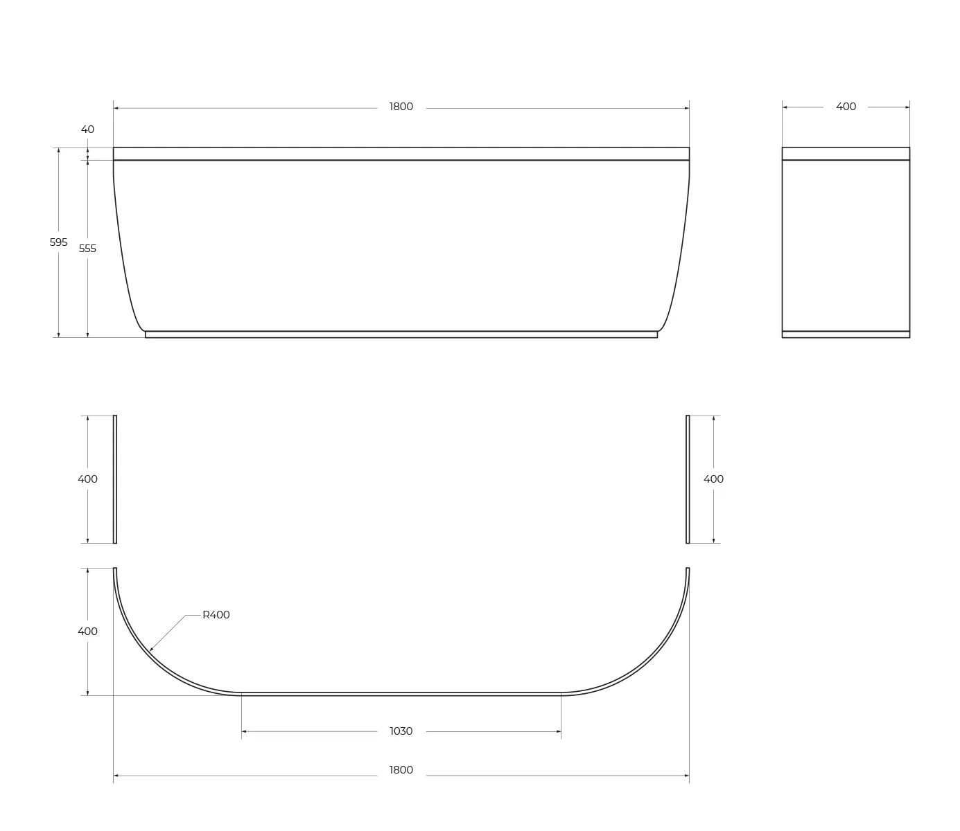 Габаритная схема Экран Cezares Metauro wall 180-SCR-W37 180 см