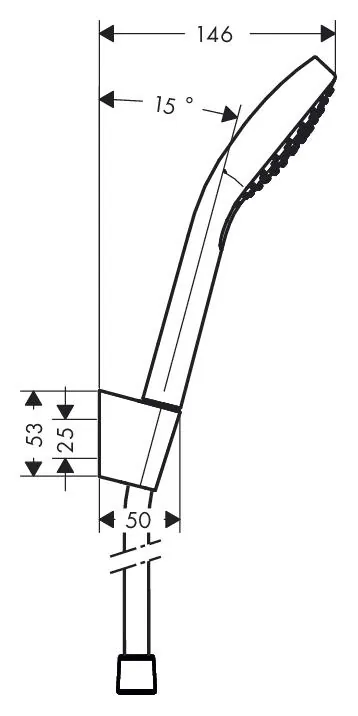 Габаритная схема Душевой гарнитур Hansgrohe Croma Select S 26411400