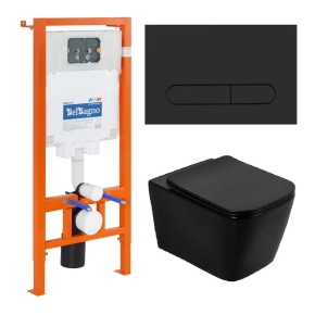 Комплект BelBagno Ardente-C BB3202CHR-MB/BB3202SC-MB/BB002-80/BB007-PR-NERO.M кнопка смыва черная матовая 