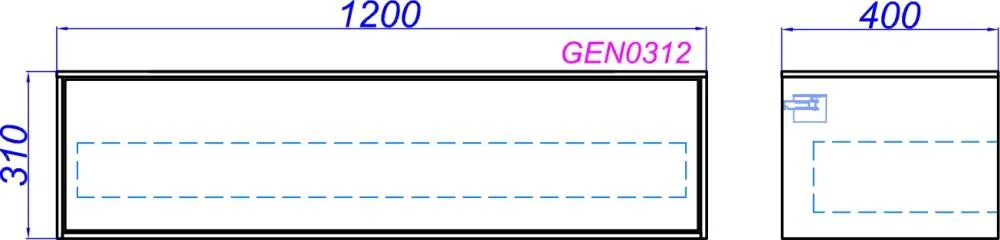 Габаритная схема Тумба Aqwella 5 stars Genesis 120 белая