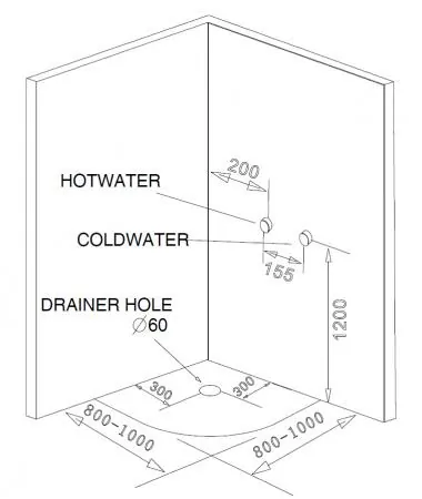 Габаритная схема Душевая кабина Loranto Sunway CS6681G8080215