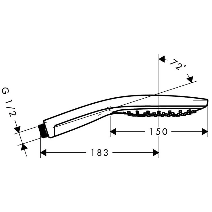 Габаритная схема Душевой гарнитур Hansgrohe Raindance Select S 26626000