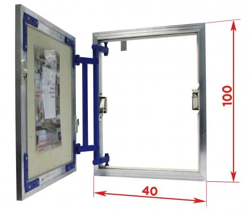 Габаритная схема Ревизионный люк Lyuker AL-KR 100x40, настенный
