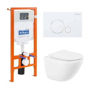 Комплект BelBagno Amanda BB051CHR/BB051SC/BB002-80/BB014-SR-BIANCO кнопка смыва белая 