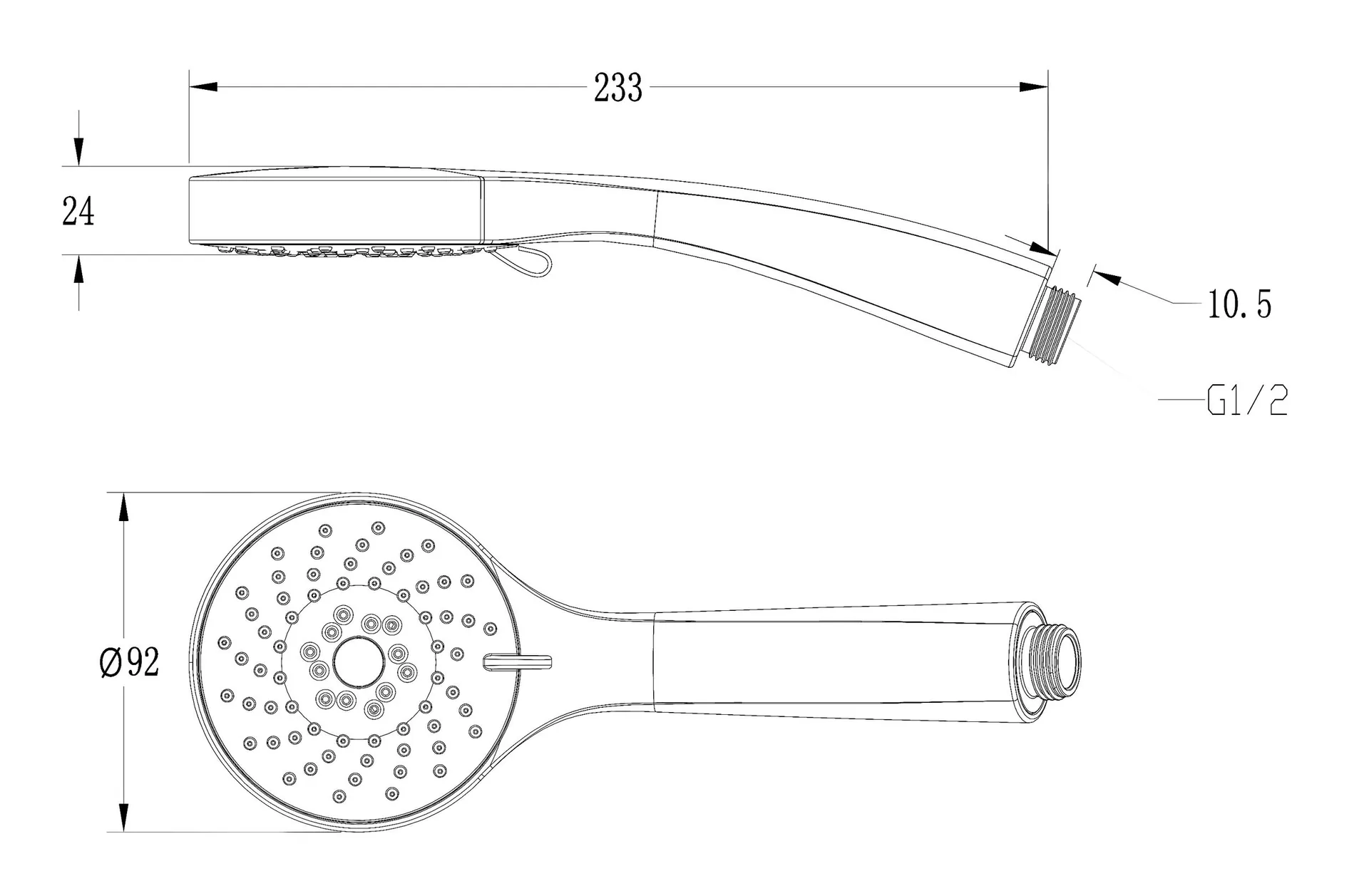 Габаритная схема Душевая лейка Lemark LM0813C