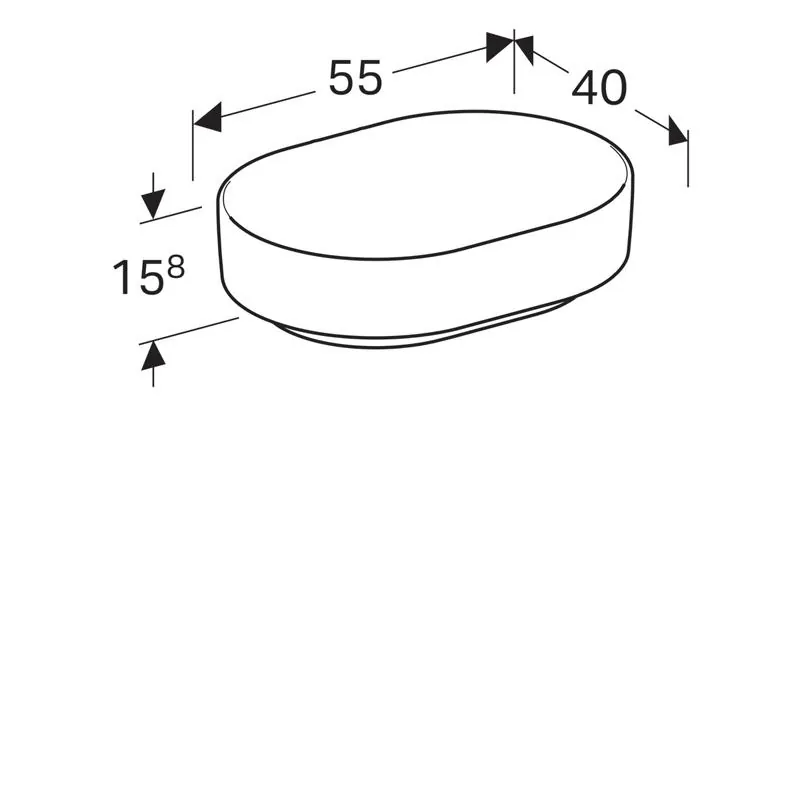 Габаритная схема Раковина Geberit VariForm 500.774.01.2 55 см