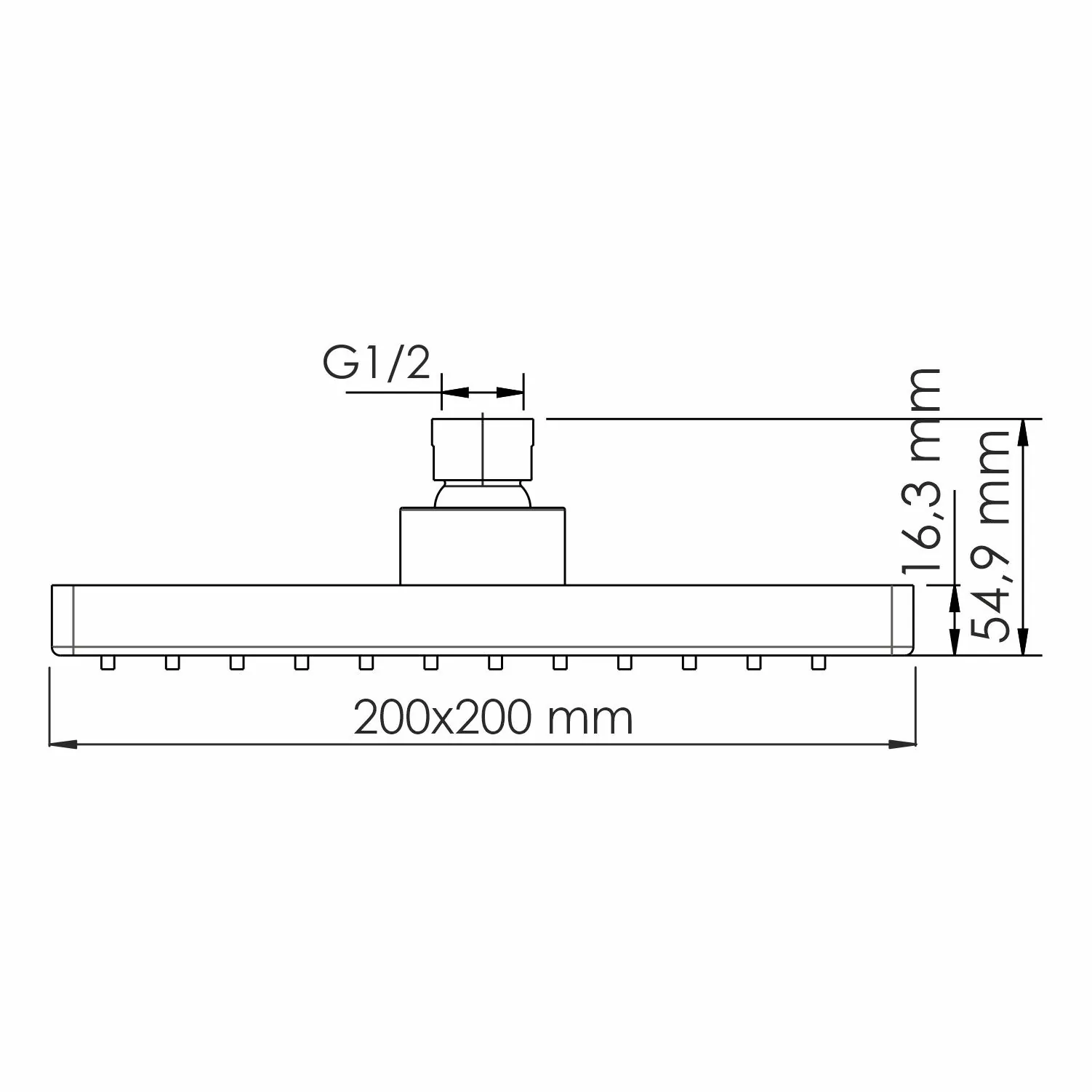 Габаритная схема Душевой комплект Wasserkraft Berkel A16028 Thermo