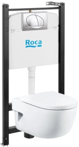 Комплект Roca Meridian Pack 893104110 подвесной унитаз + инсталляция + кнопка + сиденье 