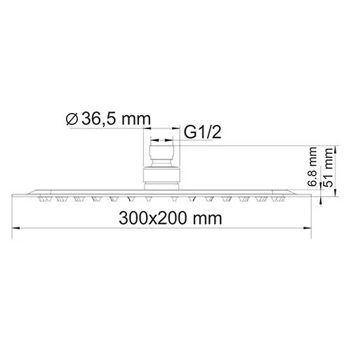 Габаритная схема Душевой комплект Wasserkraft Alme A171568 Thermo