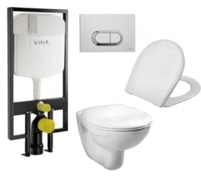 Комплект Vitra Normus 9773B003-7202 (унитаз с инсталляцией, сиденье, клавиша хром) 