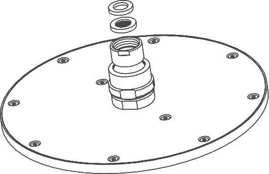 Габаритная схема Душевой комплект Ideal Standard Alpha BD003AA с внутренней частью