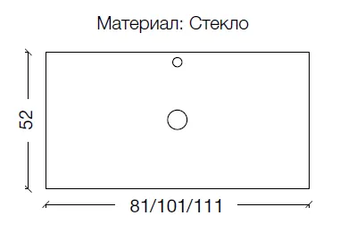 Габаритная схема Столешница Armadi Art NeoArt 80 бордовая