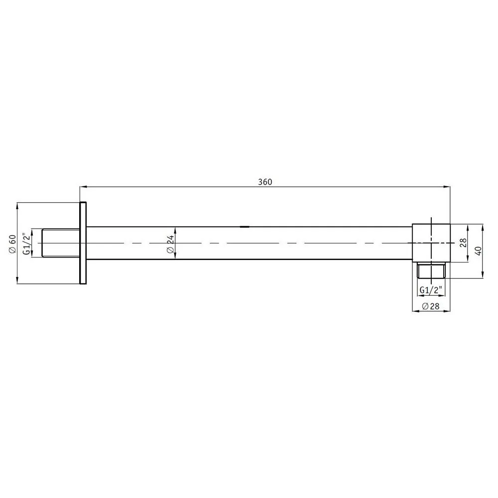 Габаритная схема Кронштейн для верхнего душа RGW Shower Panels SP-121