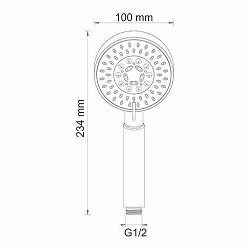 Габаритная схема Душевой комплект Wasserkraft Berkel A16028 Thermo
