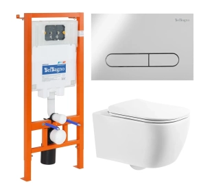 Комплект BelBagno Genova BB1102CH/BB1102SC/BB002-80/BB005-PR-CHROME кнопка смыва хром глянец 