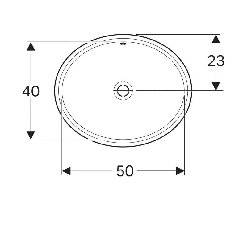 Габаритная схема Раковина Geberit VariForm 500.752.01.2 56 см