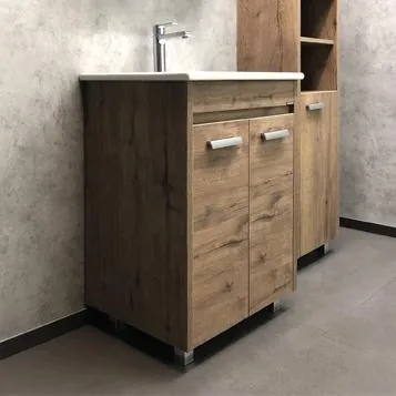 Тумба с раковиной Comforty Марио 60 дуб темный