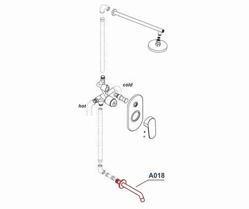 Габаритная схема Душевой комплект Wasserkraft Berkel A15030 Thermo
