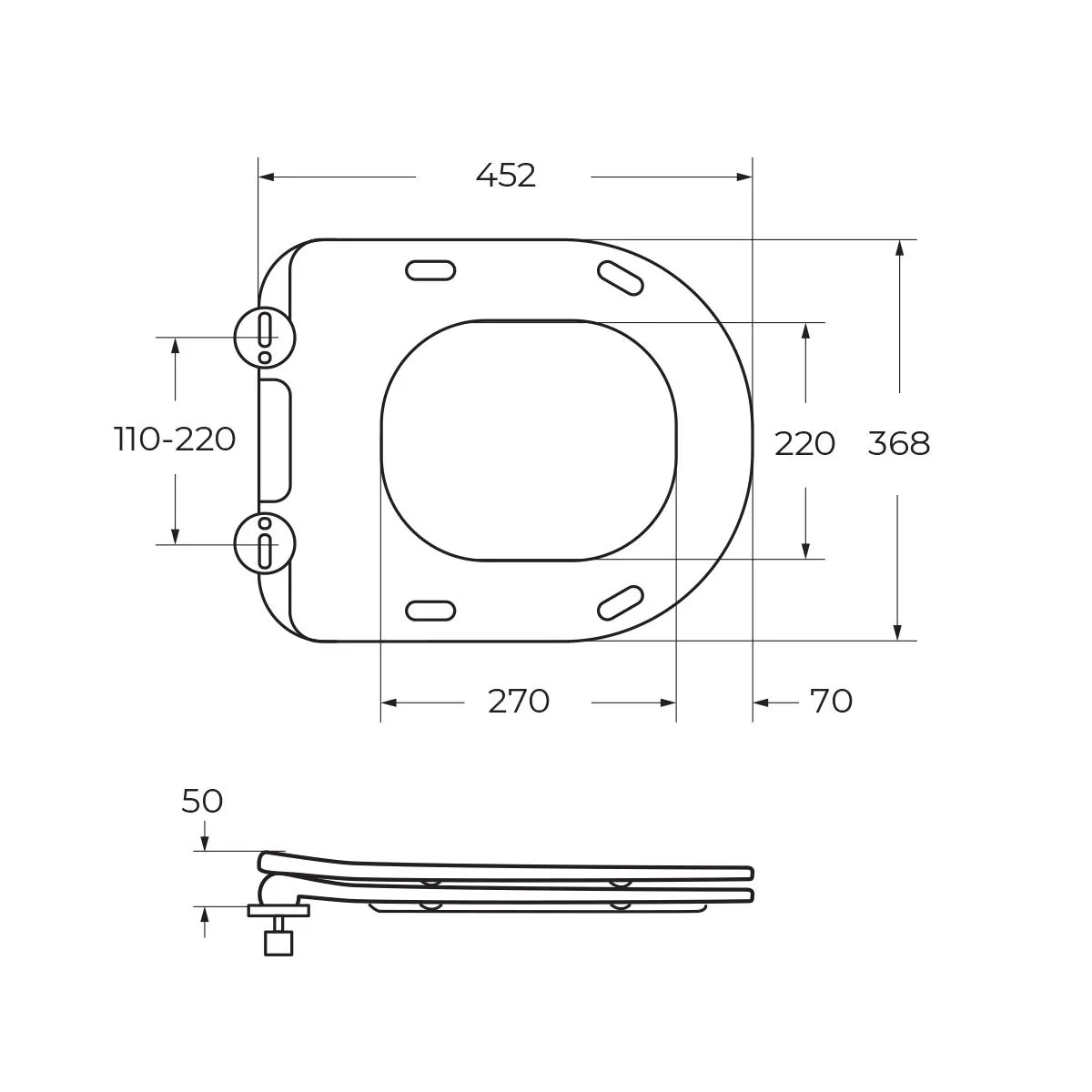 Габаритная схема Унитаз подвесной BelBagno Soft-Tor BB084CH-TOR/BB2034SC