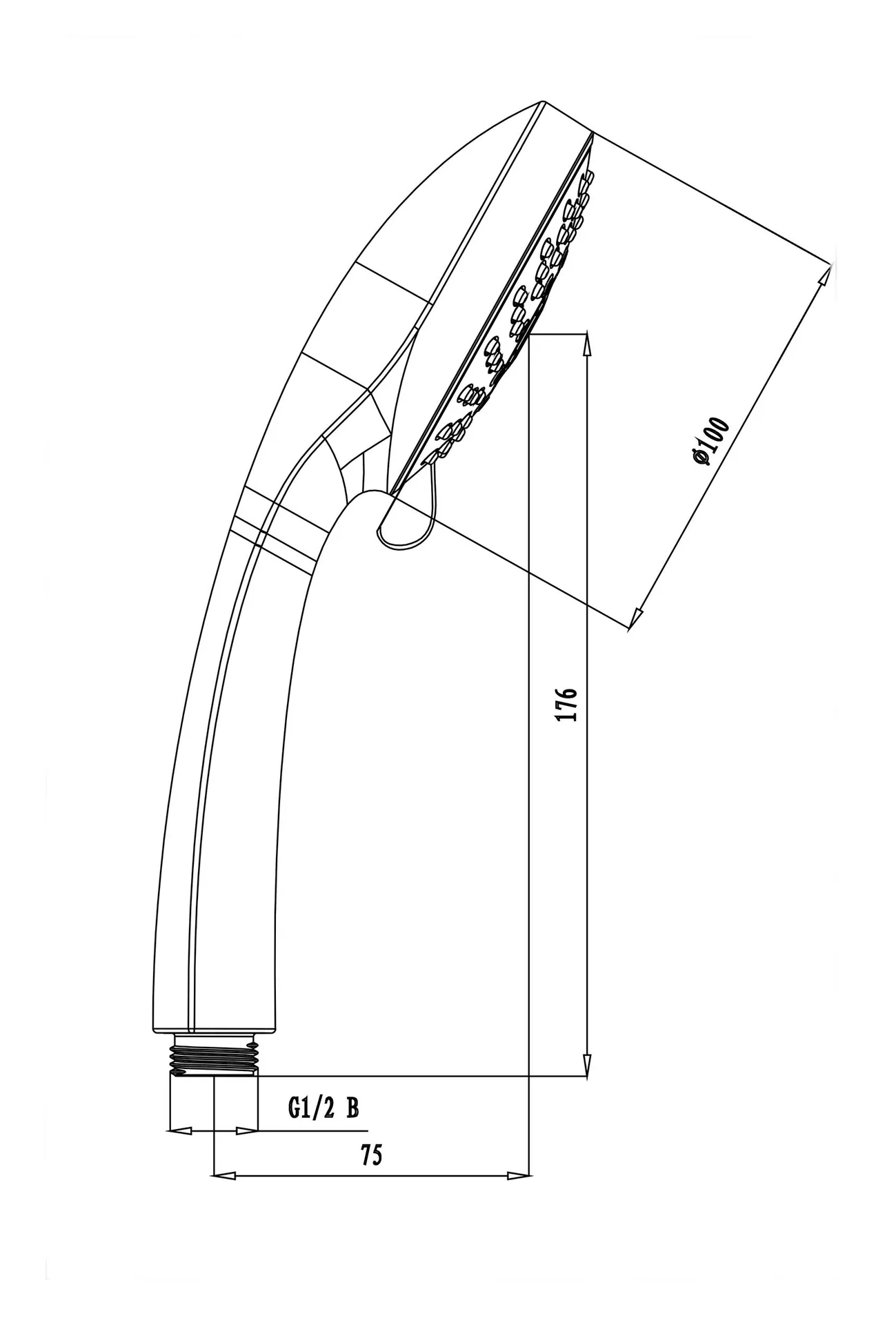 Габаритная схема Душевая лейка Lemark LM0125C