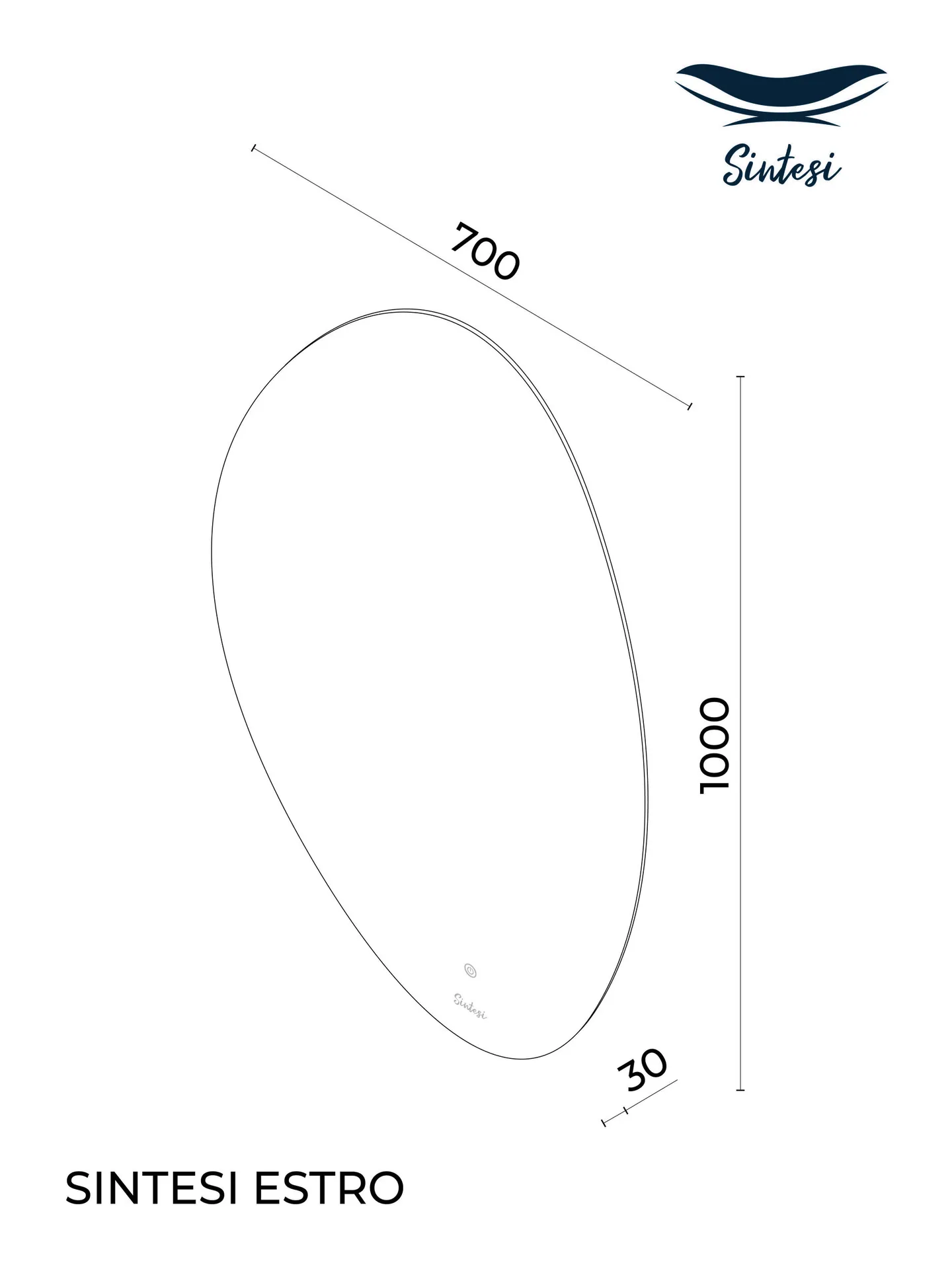 Габаритная схема Зеркало Sintesi Estro 70