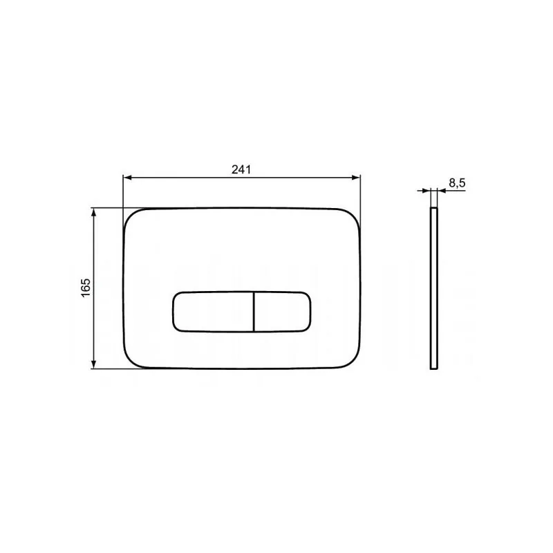Габаритная схема Кнопка смыва Ideal Standard Oleas R0123AC белый